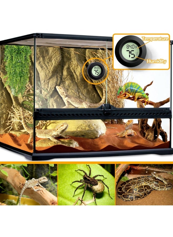 Meetion Reptile Tank Accessories, 2 PCS Reptile Thermometer and Humidity Gauge for Bearded Dragon, Jumping Spider, Leopard Gecko, Hermit Crab, Gecko, Ball Python, Lizard - Image 2